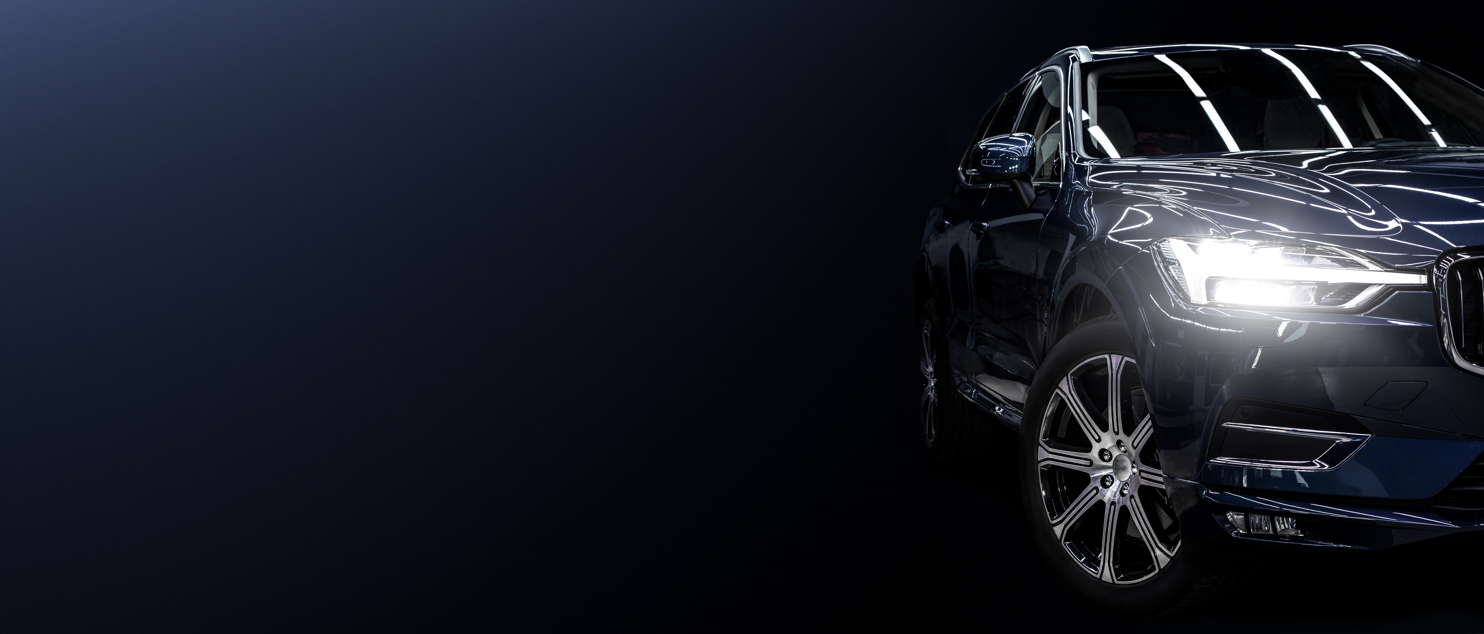Modern Car on Black Background
